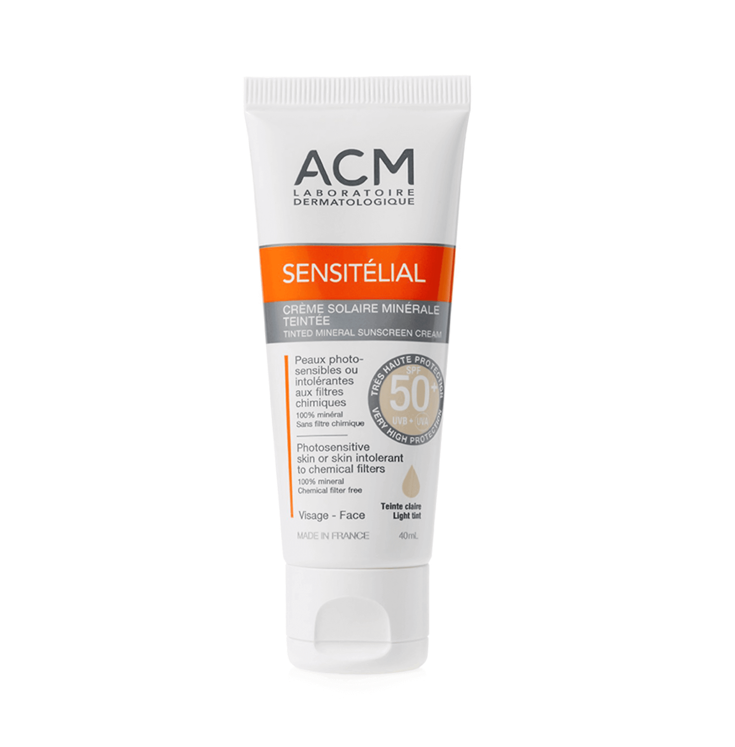 كريم ACM Sensitelial SPF50 LIGHT TINT 40 مل