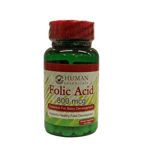 HUMAN ESSENTIALS folic acid 800mg 60 Tablets