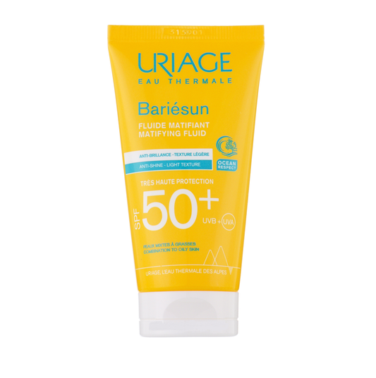 URIAGE Bariésun SPF 50+ Mattifying Fluid – حماية من أشعة الشمس والتحكم في الزيوت 50 مل